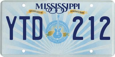 MS license plate YTD212