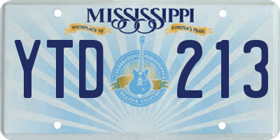 MS license plate YTD213