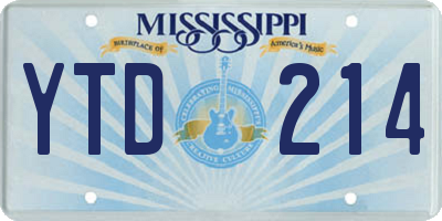 MS license plate YTD214