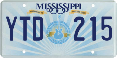 MS license plate YTD215