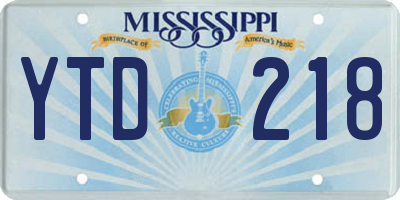 MS license plate YTD218