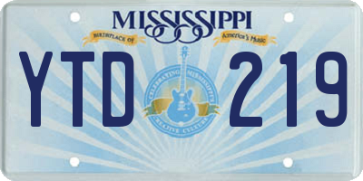 MS license plate YTD219