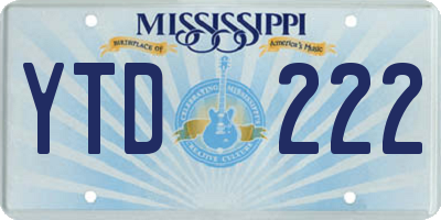 MS license plate YTD222