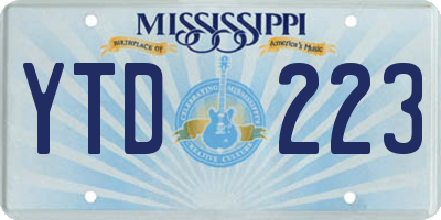 MS license plate YTD223