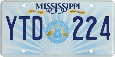 MS license plate YTD224
