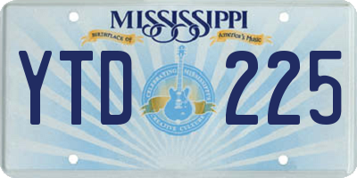 MS license plate YTD225