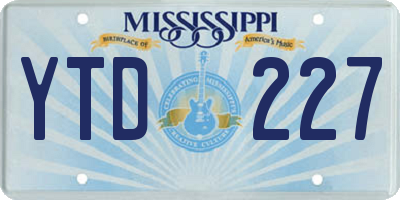 MS license plate YTD227
