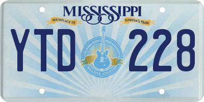 MS license plate YTD228