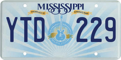 MS license plate YTD229