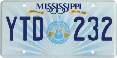 MS license plate YTD232