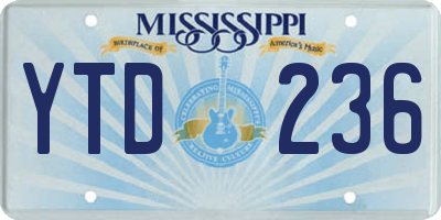 MS license plate YTD236