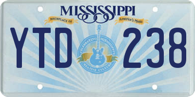 MS license plate YTD238