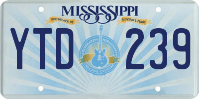 MS license plate YTD239