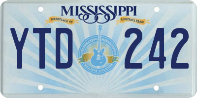 MS license plate YTD242