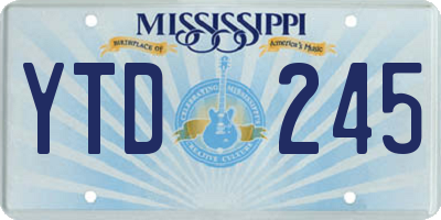 MS license plate YTD245