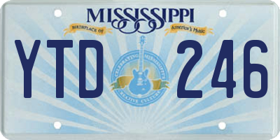 MS license plate YTD246