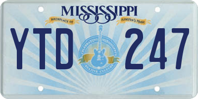 MS license plate YTD247
