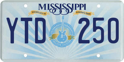 MS license plate YTD250