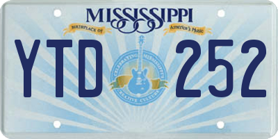 MS license plate YTD252