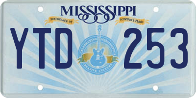 MS license plate YTD253