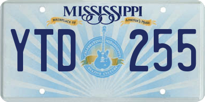 MS license plate YTD255