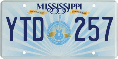 MS license plate YTD257