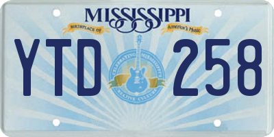 MS license plate YTD258