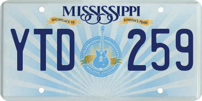 MS license plate YTD259