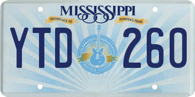 MS license plate YTD260