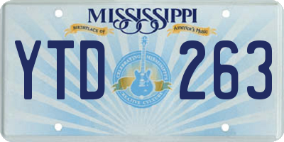 MS license plate YTD263