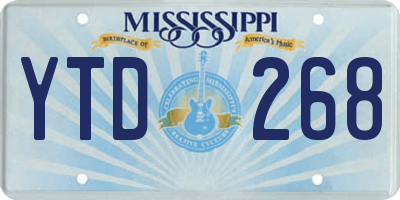 MS license plate YTD268