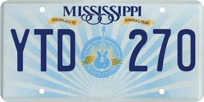 MS license plate YTD270