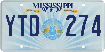 MS license plate YTD274