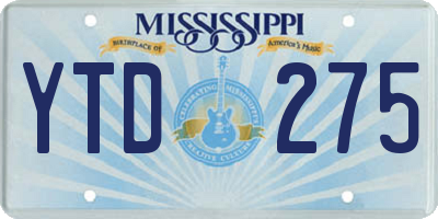 MS license plate YTD275