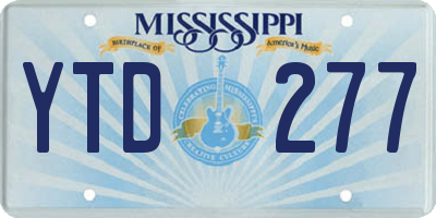 MS license plate YTD277