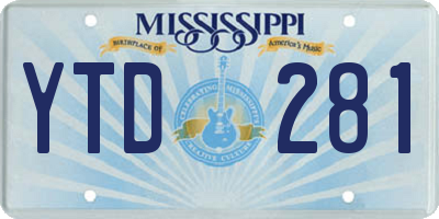 MS license plate YTD281