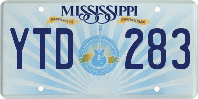 MS license plate YTD283