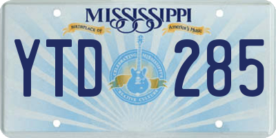 MS license plate YTD285