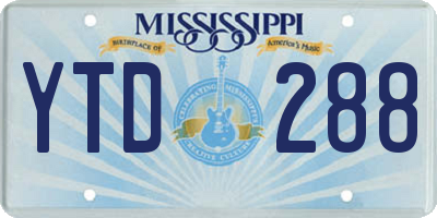 MS license plate YTD288