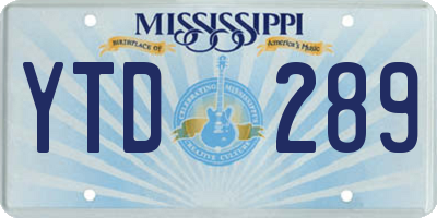 MS license plate YTD289