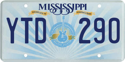 MS license plate YTD290
