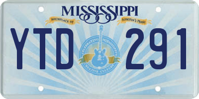 MS license plate YTD291