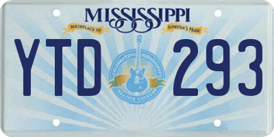 MS license plate YTD293
