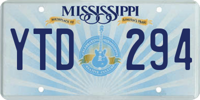 MS license plate YTD294