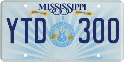 MS license plate YTD300