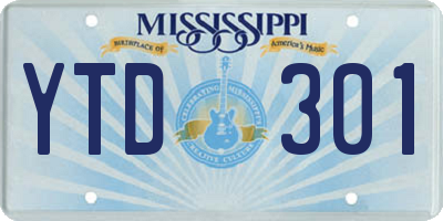 MS license plate YTD301