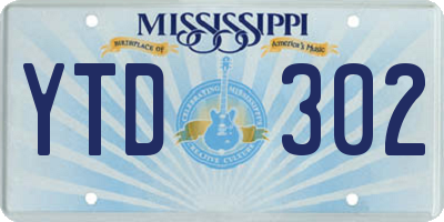 MS license plate YTD302