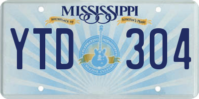 MS license plate YTD304