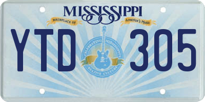 MS license plate YTD305