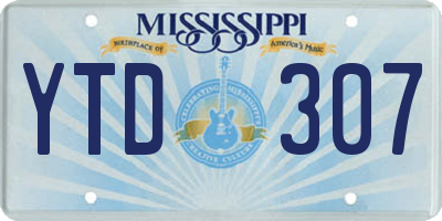 MS license plate YTD307